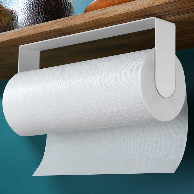 ZUNTO Paper Towel Holder Under Cabinet - Paper Towel Rack for Kitchen  Adhesive Paper Towel Holder SUS304 Stainless Steel(White) - Image 1
